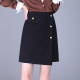 Women's 2025 Spring New High Waist Slim Black Asymmetrical A-line Skirt Short Skirt Fashion Hip Skirt
