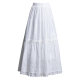White skirt umbrella skirt for women 2025 spring new French spliced ​​lace edge cover hips and slimming cake skirt long skirt