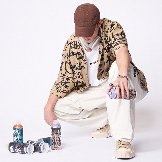 Aape spring and summer ape graffiti pattern print old hip-hop trend ...