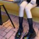 0213 Two pairs of 19.9 lace spliced ​​calf socks