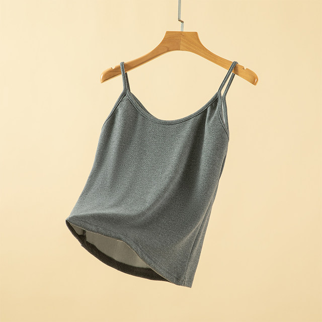New autumn and winter German velvet thermal camisole women's large size heating inner solid color bottoming shirt cold-proof sleeveless top