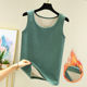 DeRong thermal vest for women in autumn and winter plus velvet thickened vest round neck inner top large size pure cotton bottoming shirt