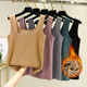 No trace dongto thermal vest Women's autumn and winter slim -fitting double -sided velvet warm inner, U -neck thick inner wearing bottom shirt