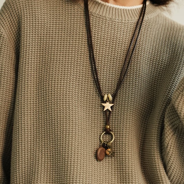 Erli handmade Jupiter original couple necklace retro sweater chain national style necklace pendant versatile national style