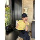 YANGLE_Front Shoulder Short Sleeve T-shirt for Women 2025 New Summer Minimalist Ins Style Slim Embroidered Top