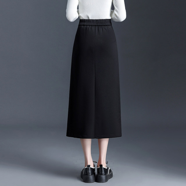 Straight skirt for women in spring and autumn 2025 new design zipper slit one-step skirt to make them look slim and high waist hip mid-length skirt
