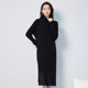 BNX Spring New Solid Color Turtle Neck Knitted Skirt Loose Dress Simple Long Sleeve Long Skirt Fashion Skirt Women's Clothing