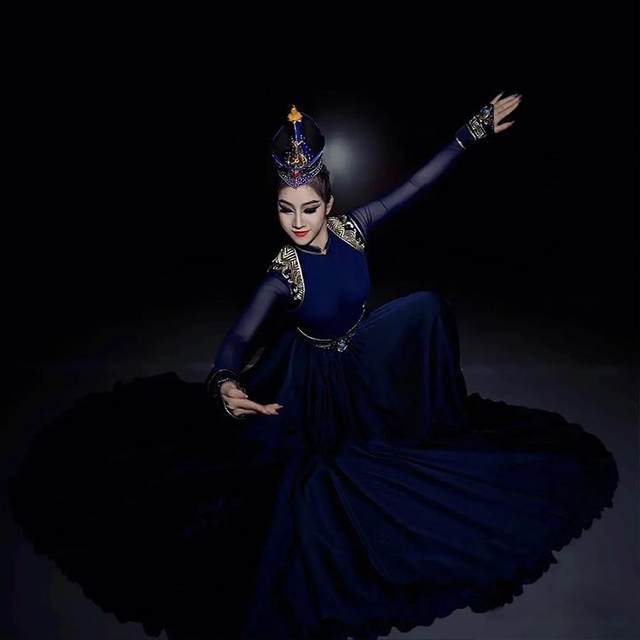 Mongolian dance costume big hem skirt national style art exam exercise skirt Mongolian dance skirt long skirt female adult