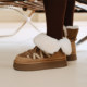 73hours Women's Shoes Furry Cloud 2025 Winter New Style Round Toe Thick Sole Warm Plus Velvet Snow Boots Furry Shoes