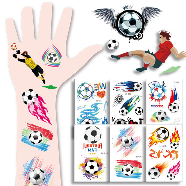 Football stickers face stickers children's tattoo stickers safe non-toxic boy football boy waterproof men and women long-lasting stickers
