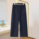 Mom pants in autumn and winter, thick middle-aged wide-leg pants, elastic waist, middle-aged and elderly women's pants loose drooping narrow version wide-leg pants