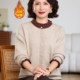Mom's new autumn clothing, Western-style knitted sweaters, velvet thickened jackets, middle-aged and elderly women's autumn and winter fashionable large size tops