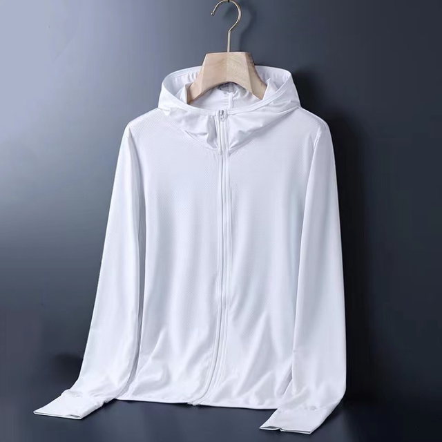 Work clothes for summer work, thin sun protection clothes for men's quick-drying sports large size breathable hoodie fishing clothes

