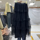 Super fairy sweet lace mesh fairy cake skirt long skirt 2025 early spring new Korean temperament versatile skirt