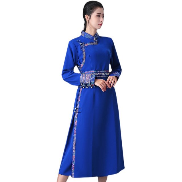 Mongolian robe women's daily wear, improved Mongolian clothing, women's modern ethnic style work clothes, performance clothing