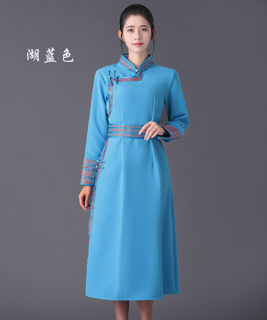 Mongolian robe women's daily wear, improved Mongolian clothing, women's modern ethnic style work clothes, performance clothing