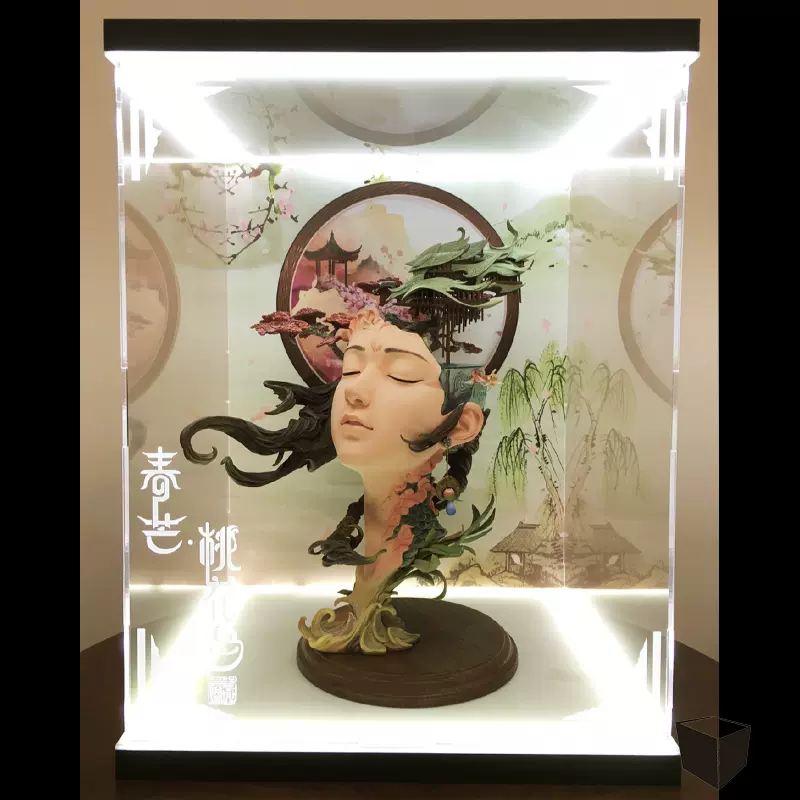 魔盒】袁星亮桃花島.春芒灰模上色版GK雕像模型防塵展示盒-Taobao