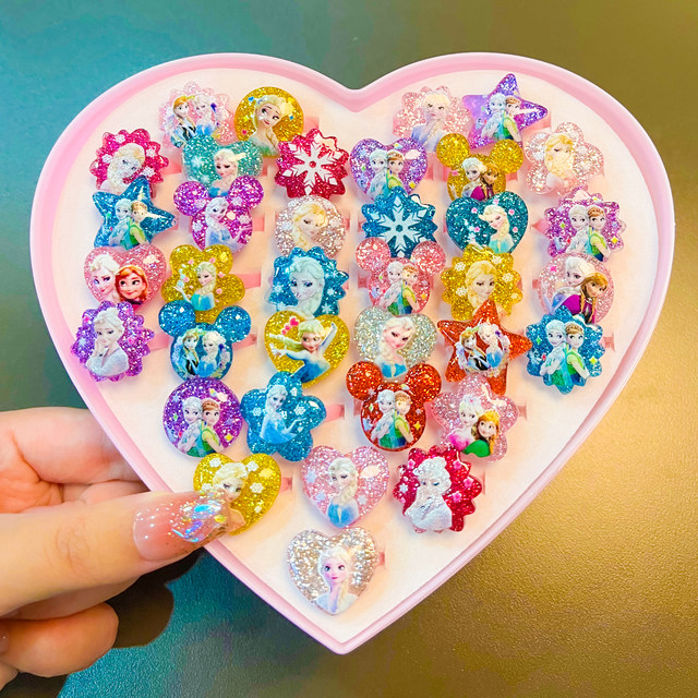 Children's Ring Girls Frozen Elsa Princess Cute Gemstone Diamond Small ...