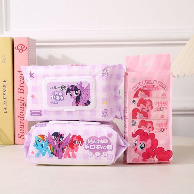 
My Little Pony Genuine Pure Water Wet Wipes Small Pack Portable Mini Wet Wipes Cleaning Wet Wipes Mother and Baby Hand and Mouth Wet Wipes for Women