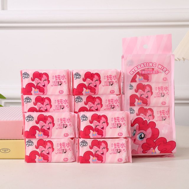 
My Little Pony Genuine Pure Water Wet Wipes Small Pack Portable Mini Wet Wipes Cleaning Wet Wipes Mother and Baby Hand and Mouth Wet Wipes for Women