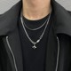 GUANG Star Mang Double Layer Necklace Men's Trendy Hip Hop Light Luxury Niche Women's Sweater Chain High-end Sexy Stacked Sweater Chain