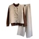 Mom wear new Chinese breasted vest knitted suit autumn style small fragrance style horse clip fashion three-piece set