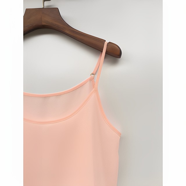 White short anti-static chiffon sling large size loose anti-exposure inner thin transparent half vest for women