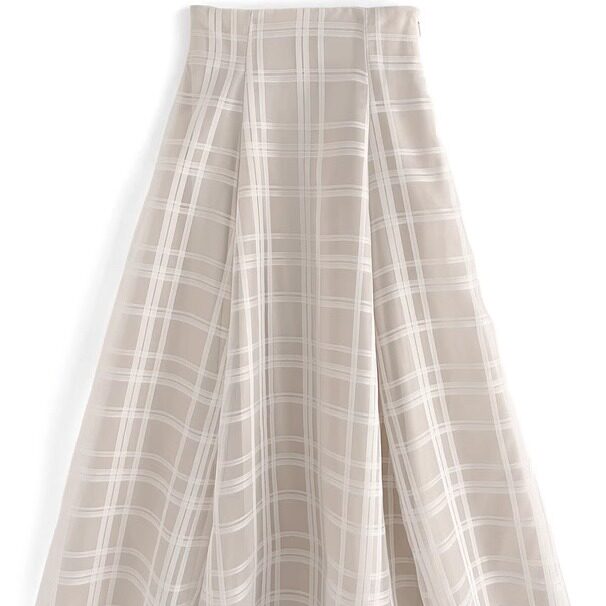 Halway skirt plaid transparent horn skirt [TU1082]
