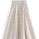 Halway skirt plaid transparent horn skirt [TU1082]
