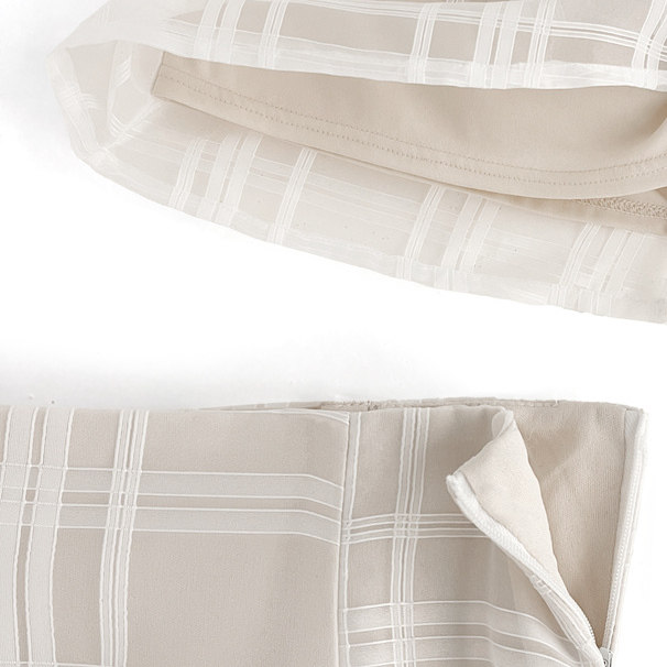 Halway skirt plaid transparent horn skirt [TU1082]
