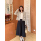 Zilulai is free and flowing ~ Simple and versatile commuting mid-length pressed A-line slim umbrella skirt skirt spring 869X