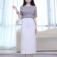 
2025 summer denim skirt straight skirt women's high waist slim A-line skirt commuting temperament pocket hip skirt
