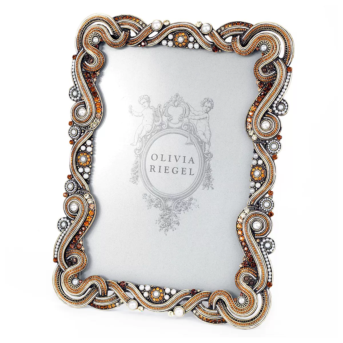 纽约下城公园进口olivia Riegel琥珀蛟龙水晶猫眼石镶嵌相框