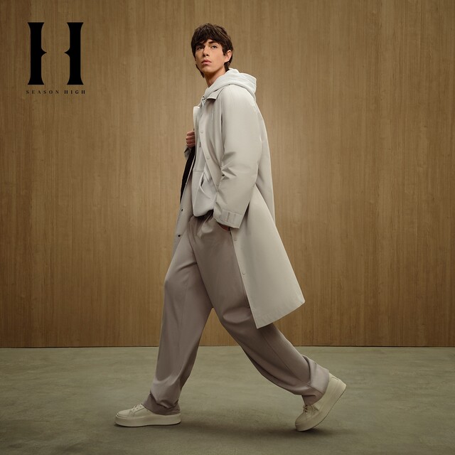 SEASON HIGH24 Spring New Loose Lapel Snap Button Solid Color Simple Mid-length Jacket Men's Clothing