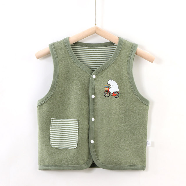 Baby velvet elastic vest baby warm vest men and women children autumn and winter vest base belly protection horse clip