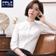 Professional commuting white shirt for women in three-quarter sleeve workwear formal wear business half-sleeved workwear formal wear interview mid-sleeved shirt