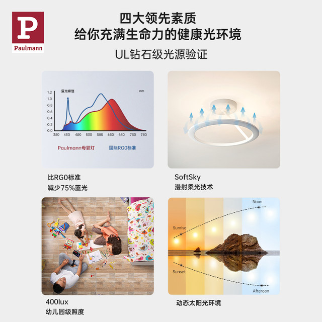 German Berman Angel Ring Mother and Baby Lamp Bedroom Eye Protection Intelligent Rhythm Ceiling Lamp Cream Style Master Bedroom LED Lamp