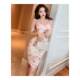 Sexy mesh strapless dress for women's summer 2024 new round neck waist-hugging floral skirt
