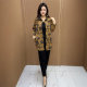 Spring and Autumn loose casual air cotton fashionable mid-length shirt large size loose floral elastic windbreaker jacket
