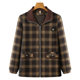 Middle-aged and elderly fashion mother dress plaid coat grandma spring and autumn new lapel zipper jacket top age reduction