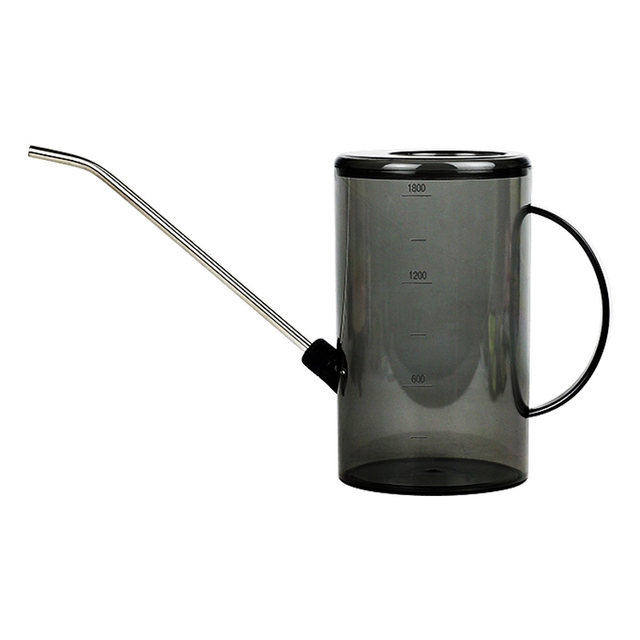 Home gardening transparent plastic resin stainless steel long mouth succulent flower watering kettle multi-purpose watering kettle spray kettle