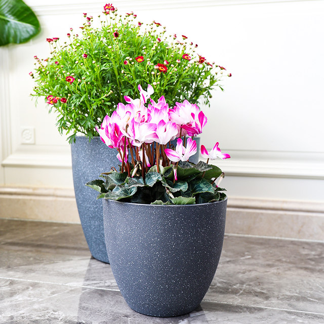 Gardening flower green plant pots frosted imitation stone flower pots European resin flower pots thickened durable environmentally friendly plastic flower pots