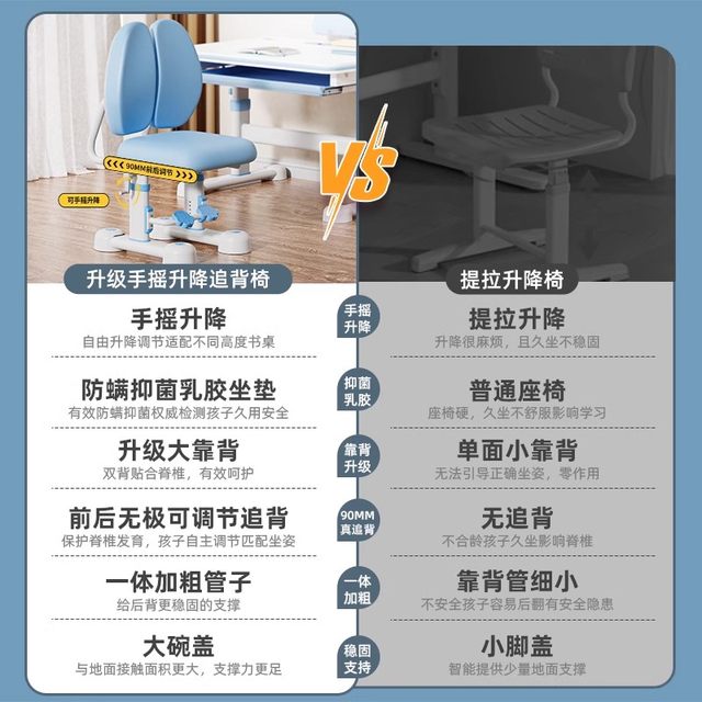 
Reading Children's Study Table Primary School Students' Home Desk Writing Homework Desks and Chairs Combination Set Can Be Elevated and Lower