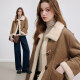 Ankora red lamb wool coat women's kbne autumn and winter new fur integrated thickened warm temperament imitation fur