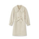 Aiju Rabbit 2023 Autumn of the new doll collar fashion beige trench coat
