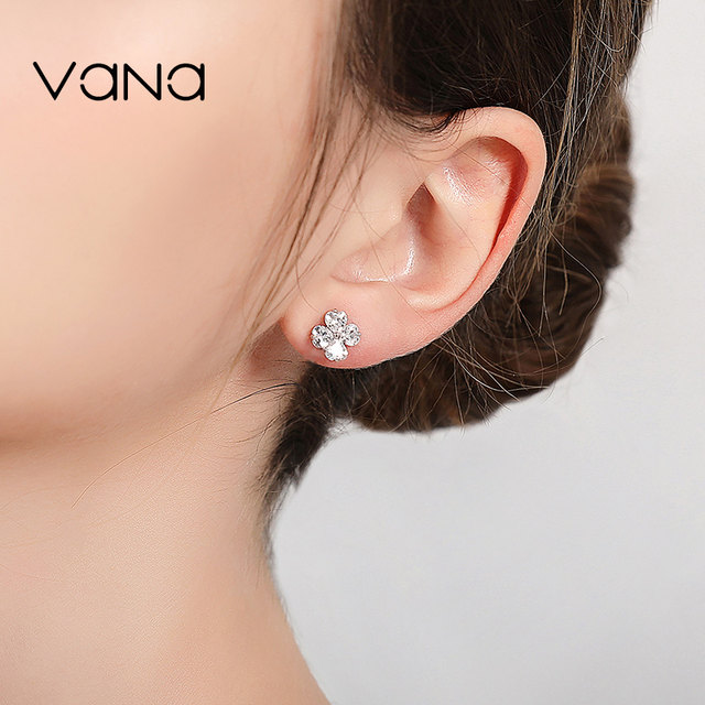 Vana Four-leaf clover sterling silver earrings for women's earrings 2025 new hot Valentine's Day gift for girlfriend
