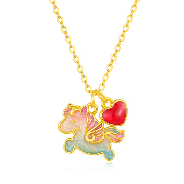 Vana Love Pony Necklace Sterling Silver Women's Model Make Money Immediately Zodiac Horse Zodiac Year Birthday Gift for Girlfriend