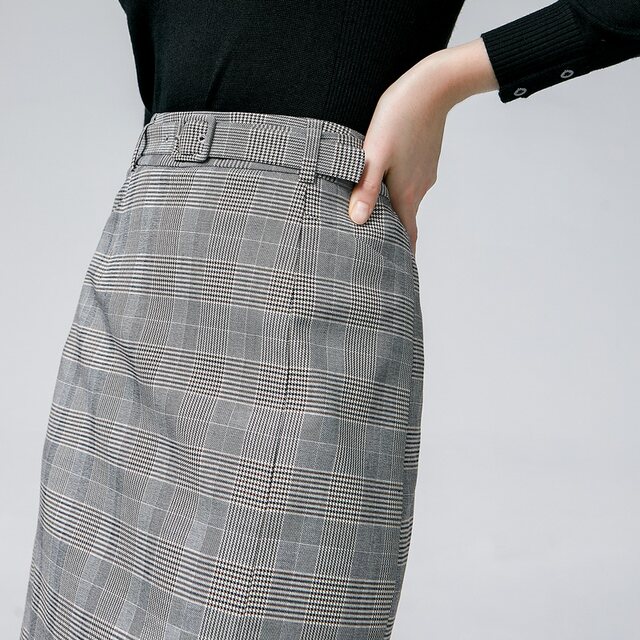 G2000 women's fashionable plaid skirt spring and summer irregular high-waist retro splicing midskirt