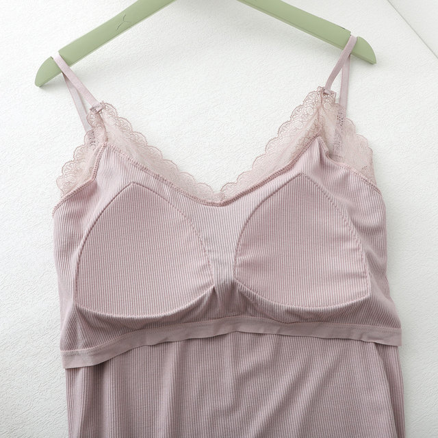 Summer suspender vest female top with chest pads can adjust the shoulder band loose pajamas, home thread thin