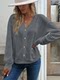 European and American cross -border export autumn clothing women's long -sleeved loose T -shirt V -necklashes of New Blocks Kasdono large size leisure solid color tither fat M
